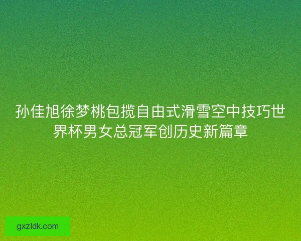 孙佳旭徐梦桃包揽自由式滑雪空中技巧世界杯男女总冠军创历史新篇章